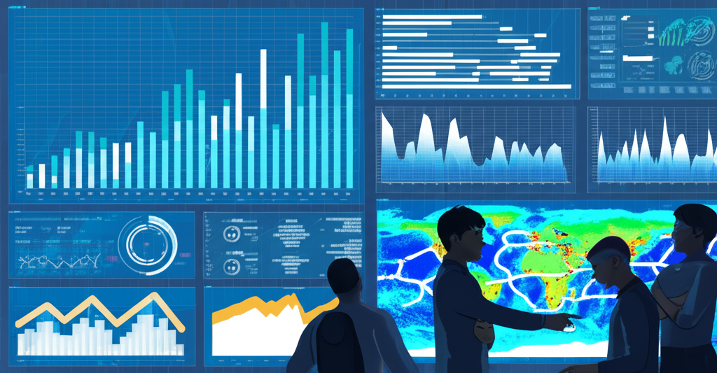 Data scientists analyzing ocean data visualizations